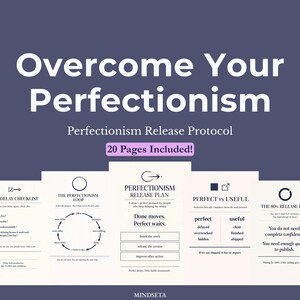 Protokoll för frigörande av perfektionism och övertänkande A4 PDF digitalt utskrivbar | Antiperfektionism och botemedel mot fördröjning av prokrastinering och ångest