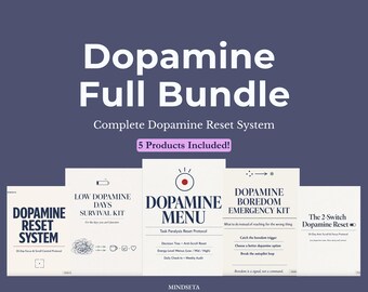 Pakiet do resetu dopaminy w ADHD | Menu dopaminowe, Protokół paraliżu zadaniowego, Monitor koncentracji w formacie PDF, Zestaw do leczenia niskiego poziomu dopaminy | Cyfrowy detoks w formacie A4 do druku