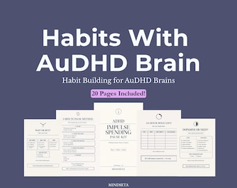 Budowanie nawyków dla mózgów z autyzmem | Monitor nawyków w ADHD w formacie A4, plik PDF do druku cyfrowego