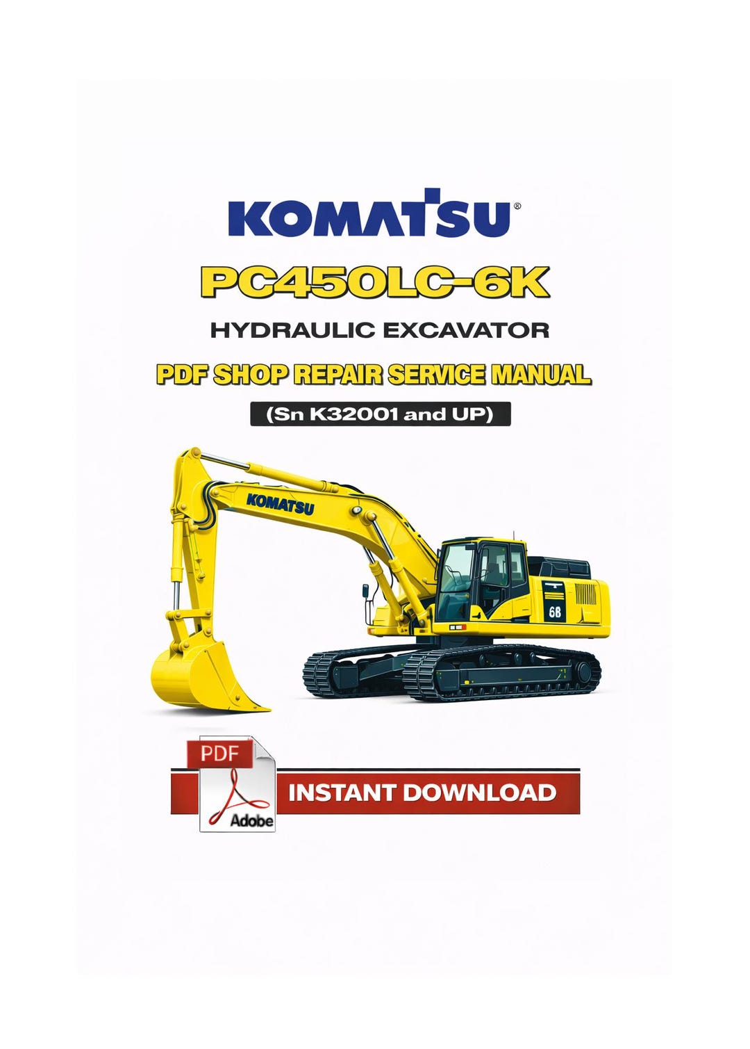 Pdf Komatsu PC450LC-6K Hydraulic Excavator Shop Repair Service Manual ...