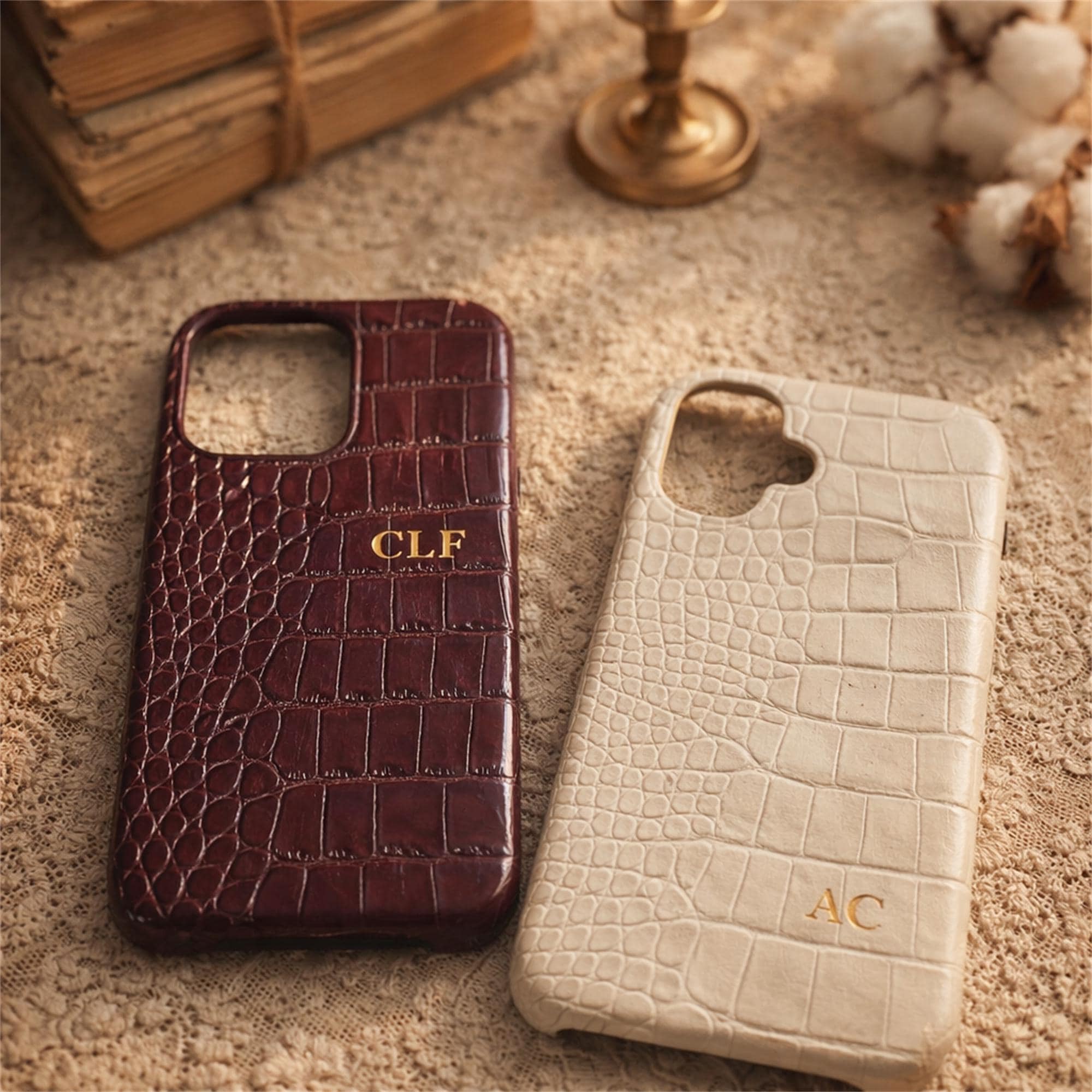 Housse Étui pour Apple iPhone 15 Plus, PU Cuir et Silicone Souple Arbre