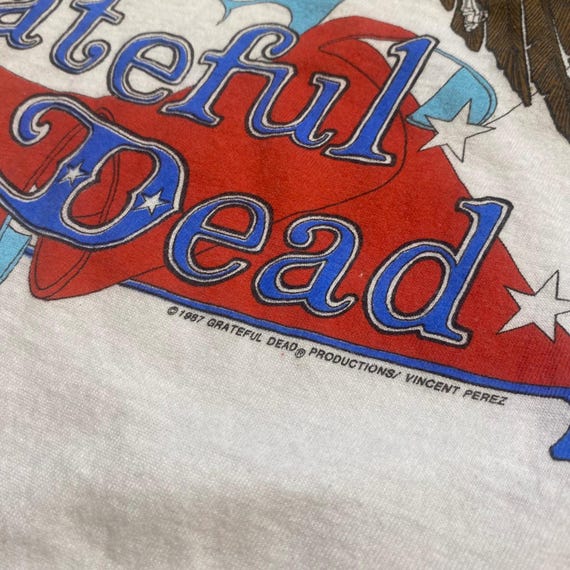 Vintage 1987 Grateful Dead Spring Tour T-Shirt Hanes M Perez Skeleton Eagle USA View 3