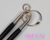 wooden hairfork with metall and glassball, brass, wood hairstick,hair fork, fork,bunholder, bridal hair jewelry, bride hairstyle, classic