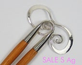 wooden hairfork with metall and glassball, brass, wood hairstick,hair fork, fork,bunholder, bridal hair jewelry, bride hairstyle, classic