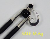 wooden hairfork with metall and glassball, brass, wood hairstick,hair fork, fork,bunholder, bridal hair jewelry, bride hairstyle, classic
