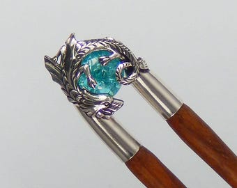 Handmade Dragon Hair Fork - Brass Hair Accessory with Mythical Dragon Design - Unique Hairpin for Updos and Hairstyles - Perfect Gift