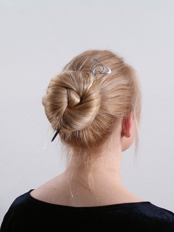 Haarnadel Holz Handarbeit - ISLAND PIERCINGS Haarstab Mit Rotem Stein, 18cm Länge