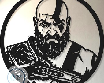 Wall art - Mural art - Wall decoration - Kratos Silhouette - GOW