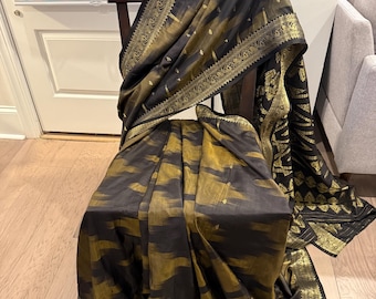 Amado como nuevo sari ikat Kanjivaram