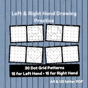 Left Right Hand Drawing Practice Worksheets – Fine Motor Skills Dot Grid (PDF)