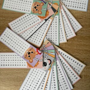 Dierenwiskunde-flashcards, tafels met vermenigvuldiging, klasinrichting (pdf)