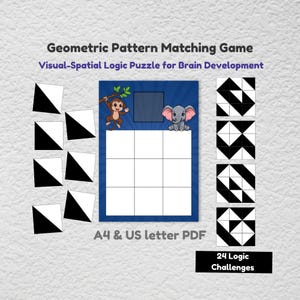 Rompecabezas de patrones, juego de lógica para niños pequeños (descarga digital)