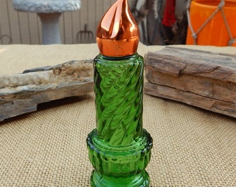 Avon Christmas Candle Decanter  /  Avon Christmas Candle Perfume Bottle  /  Avon Christmas  /  Christmas Candle Bottle  /  Green Christmas