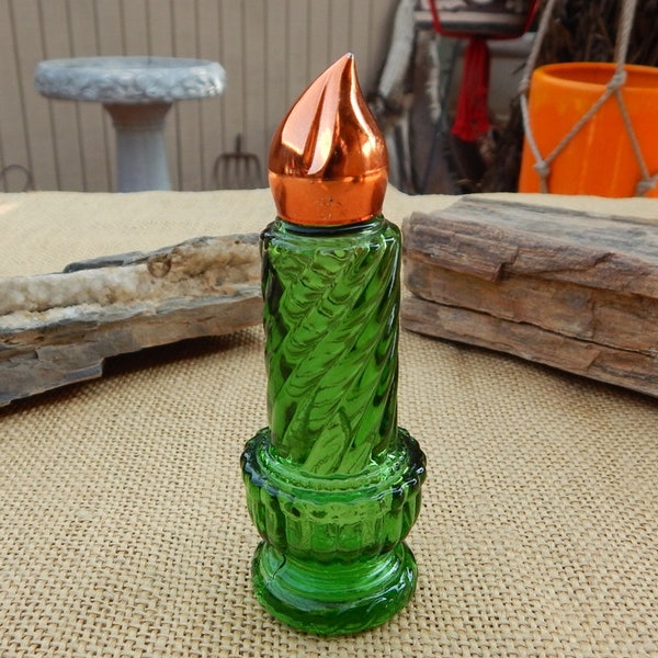 Avon Christmas Candle Decanter  /  Avon Christmas Candle Perfume Bottle  /  Avon Christmas  /  Christmas Candle Bottle  /  Green Christmas