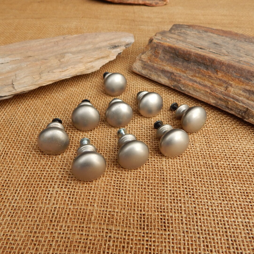9 Satin Silver Knobs ~ Reclaimed Satin Silver Knobs ~ 1" Reclaimed ...