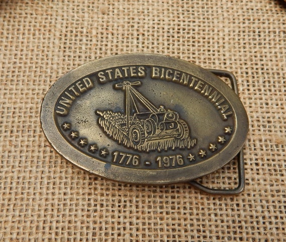 Brass United States Bicentennial 1776-1976 Belt Buckle ~ Brass