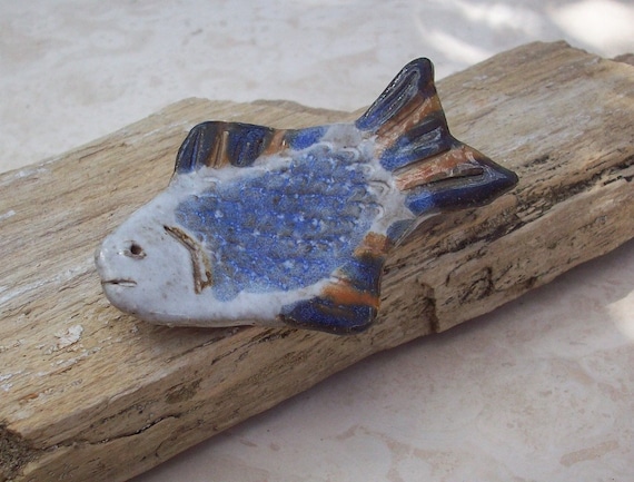 Clay Fish Brooch  /  Large Handmade Pottery Fish … - image 3