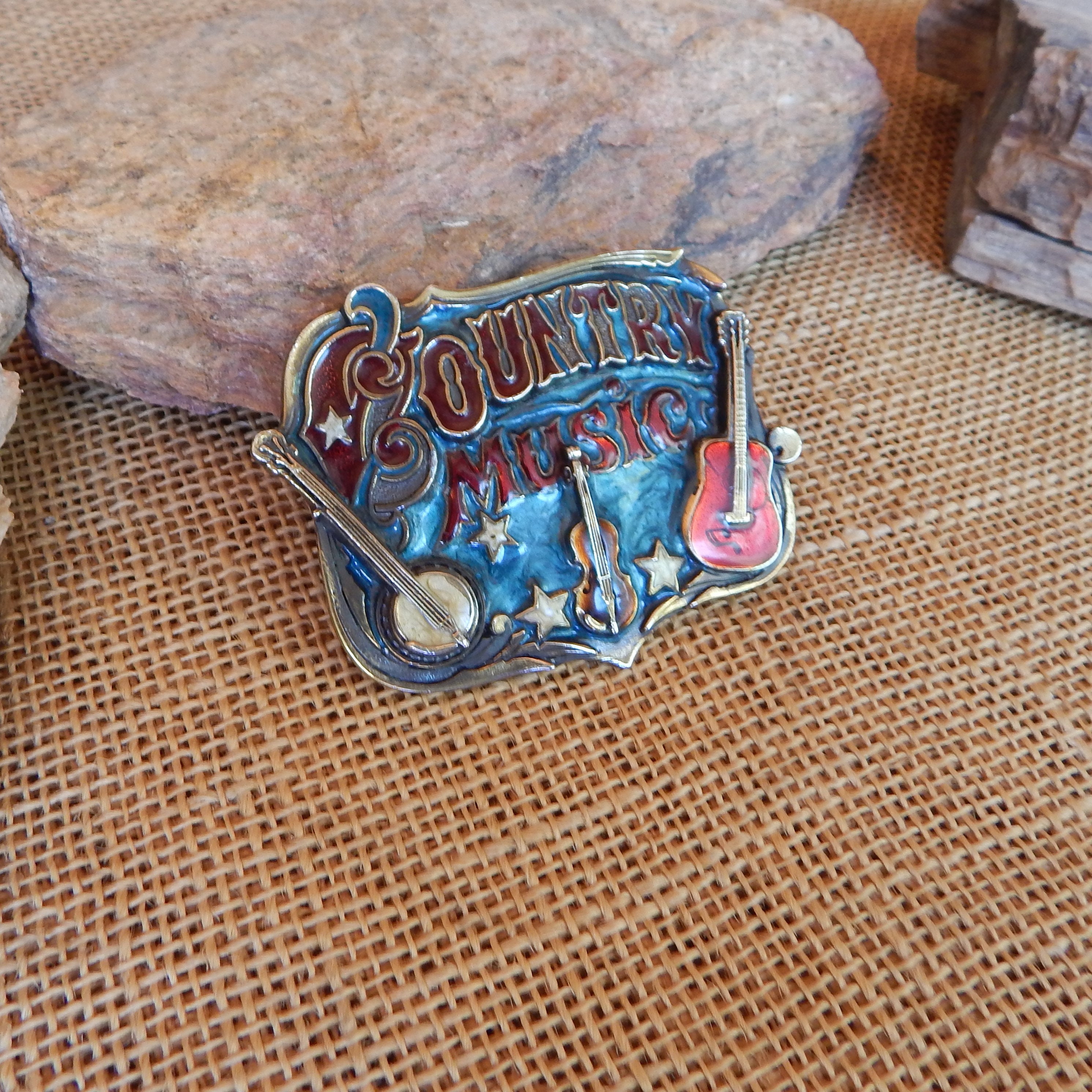 1982 Enameled Country Music Buckle ~ Serial Number H919 1982 Enameled Country Music Buckle ~ Serial Number H919