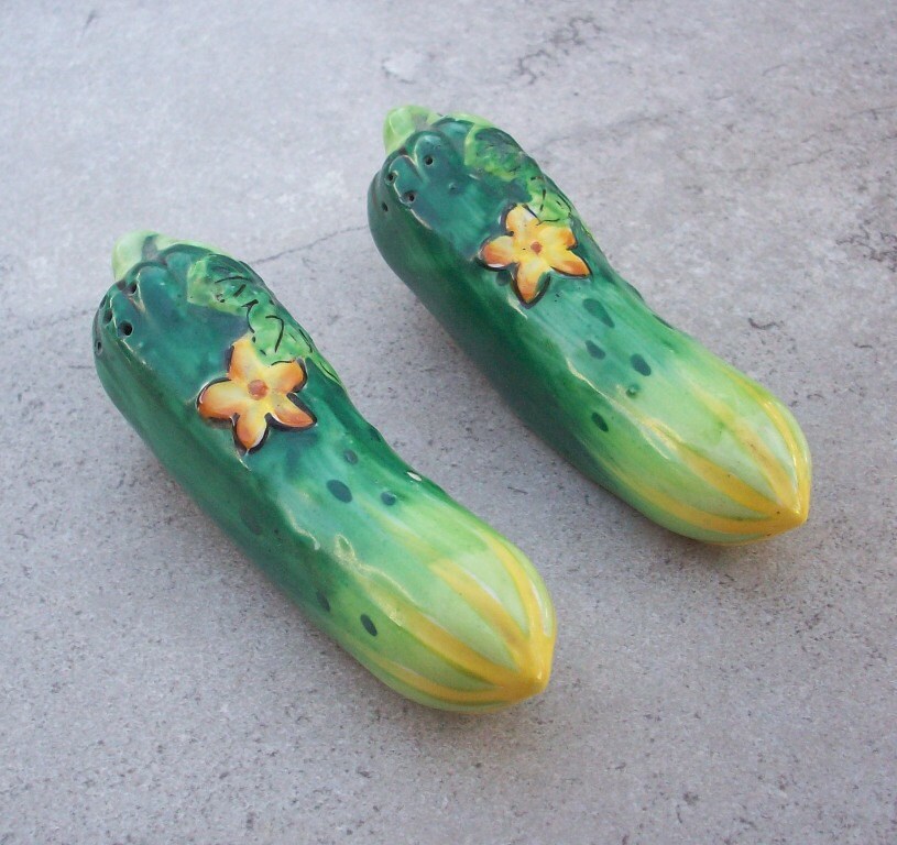 Pickle Cucumber Salt and Pepper Shakers Japan Etsy