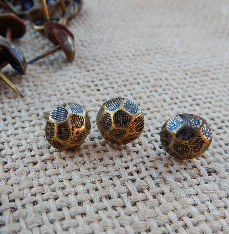 Brass Upholstery Tacks / 101 Brass Upholstery Brads / Etsy