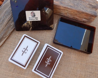 Zippo Double Deck Playing Cards  /  Fleur-de-lis Zippo Playing Cards  /  Comanche Supply Company of Okla.  Zippo Playing Cards  / 2 Deck Set