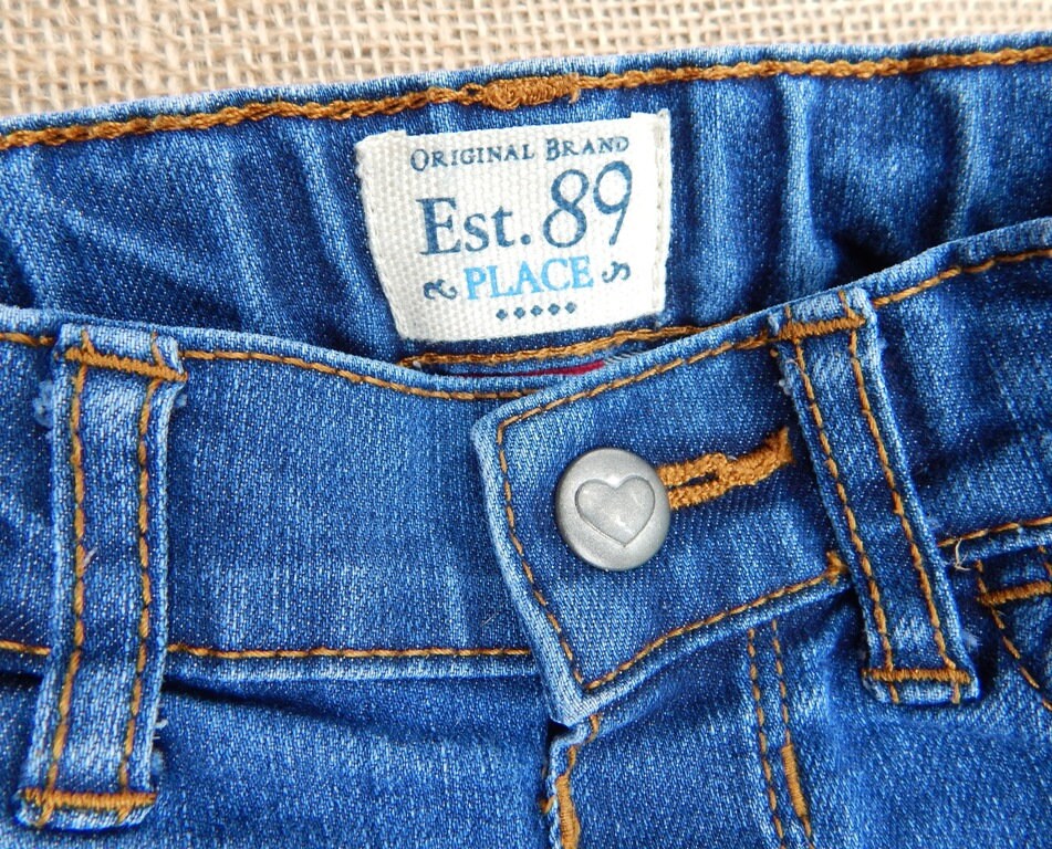 Est. 89 Place Girls Jeans Size 16 Pants Blue Kids Boot cut Adjustable Waist  Belt