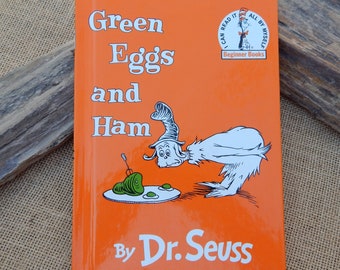 Green Eggs and Ham by Dr. Seuss  /  Green Eggs and Ham  /  Dr. Seuss Book  /  Bright and Early Book  /  Beginner Book  /  Copyright 1988