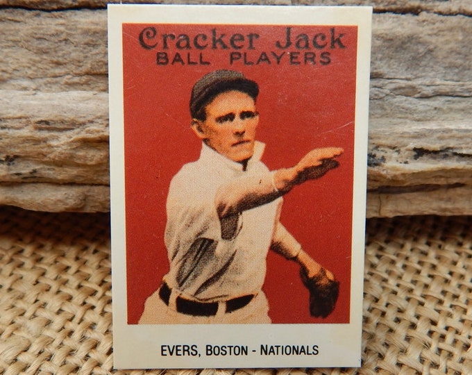 Cracker Jack Ball Players Miniature Baseball Card / EVERS of Boston
