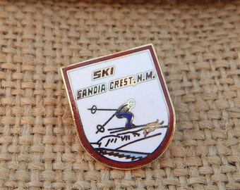 Ski Sandia Crest Pin  /   Sandia Crest New Mexico Souvenir Pin  /  Sandia Crest Albuquerque New Mexico Souvenir Pin  /  Skiing Souvenir Pin