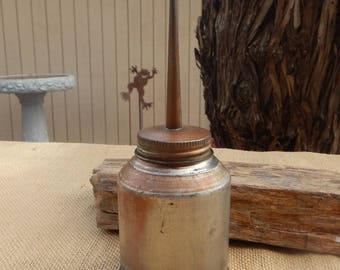 Vintage Copper Finish Oil Can  /  Spouted Oil Can  /  Mid Century Oil Can  /  Rustic Industrial Garage  /  Man Cave   /   Worn Copper Finish