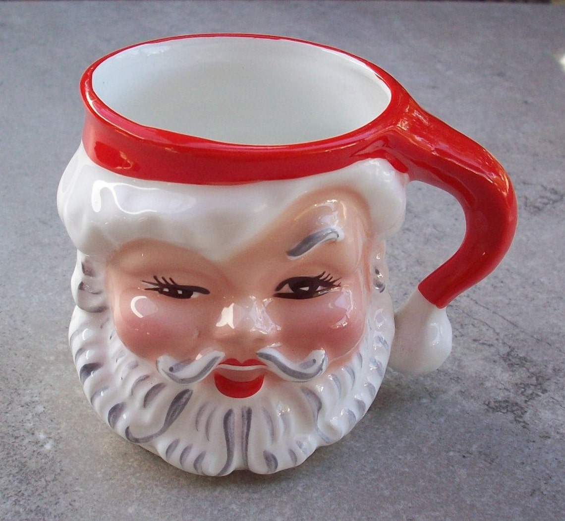 Vintage Ceramic Winking Santa Mug by Napco of Japan Etsy