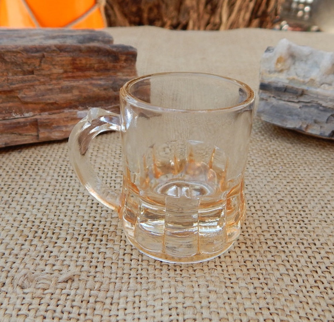 Orange Federal Glass Mug Shot Glass / Mug Shot Glass / Light Etsy