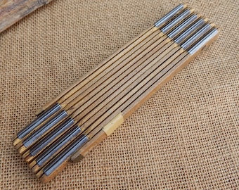 Folding Carpenters Wood Ruler 78"  (72" with brass slide out additional 6")  /  Made in USA  /  Carpenters Folding Ruler ~ Well Worn Awesome