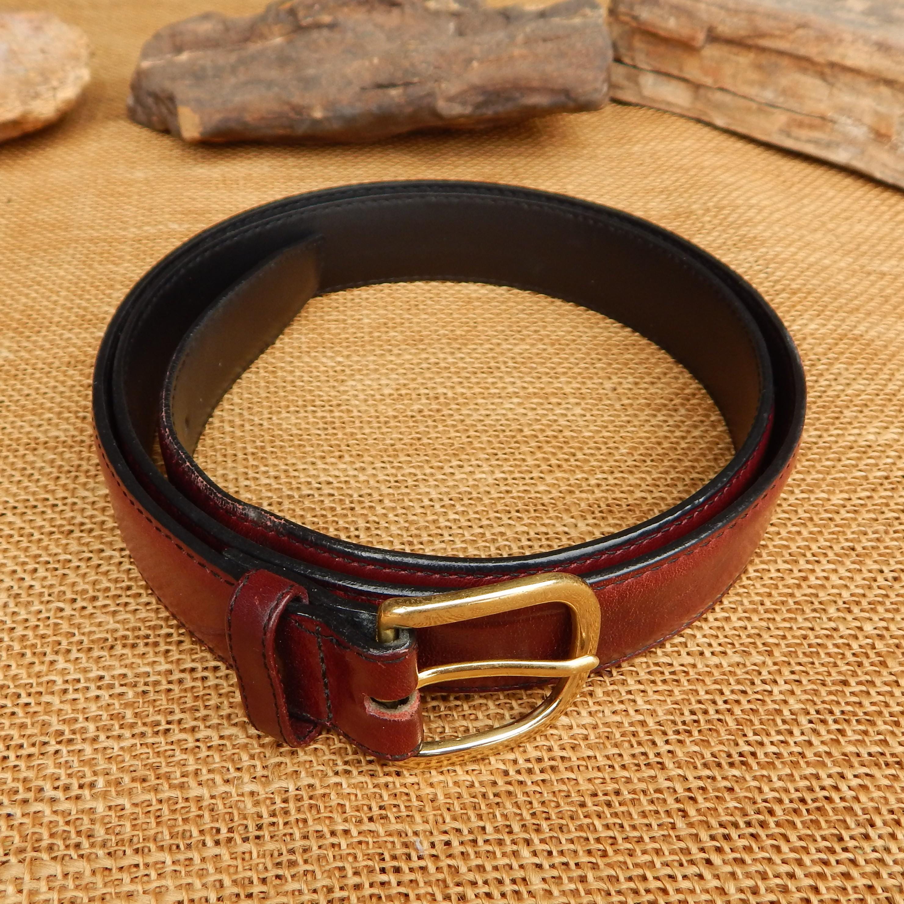 Vintage Leegin Made In U.S.A Brown Handcrafted Leather Belt With Silver Buckle 5D_40347Golden_Brown_and_Antiq  main image 3