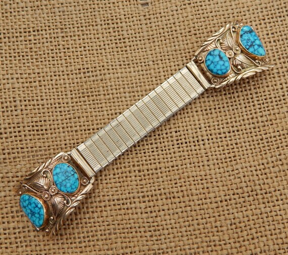 Tim Bedah Navajo Artist 14k Gold & Kingman Spiderw