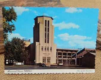 NMSU Memorial Tower Unused Postcard  /  Las Cruces New Mexico  /  1970's Las Cruces NM Postcard  /  New Old Stock Postcard  /  Unused