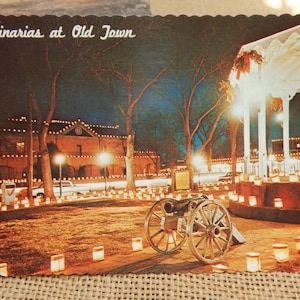 Luminarias at Old Town  /  Old Town Albuquerque New Mexico Postcard   /  New Old Stock   /  Albuquerque Old Town Postcard   /  New Old Stock