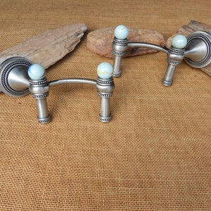 2 Vintage Satin Silver & Pewter Finish Curtain Holdbacks  ~  Reclaimed Curtain Holdbacks  ~  Altered Curtain Holdbacks  ~  Marked 2004
