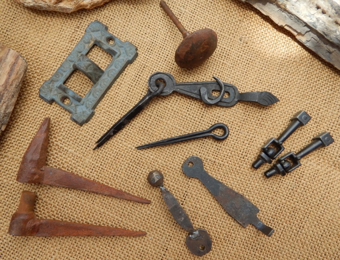 Rustic Lot of Misc Hardware Made in Mexico / 10 Misc Lot of Mexican