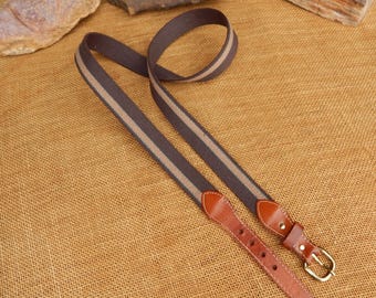 Vintage Brown Woven Leather Cole-haan Belt 27-31 display picture 1