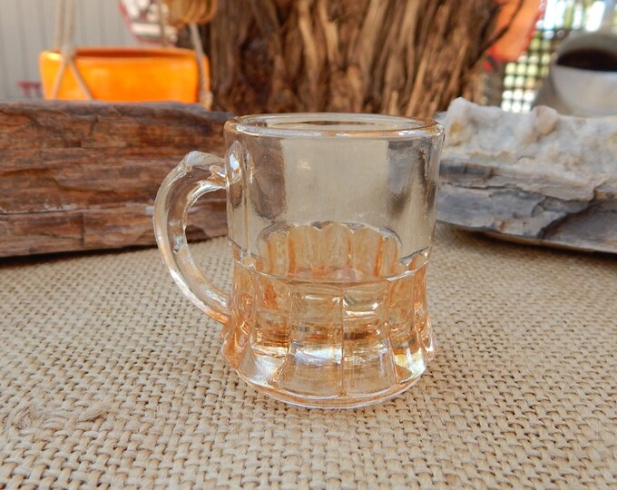 Orange Glass Mug Shot Glass / Mug Shot Glass / Peach Mini Mug Etsy