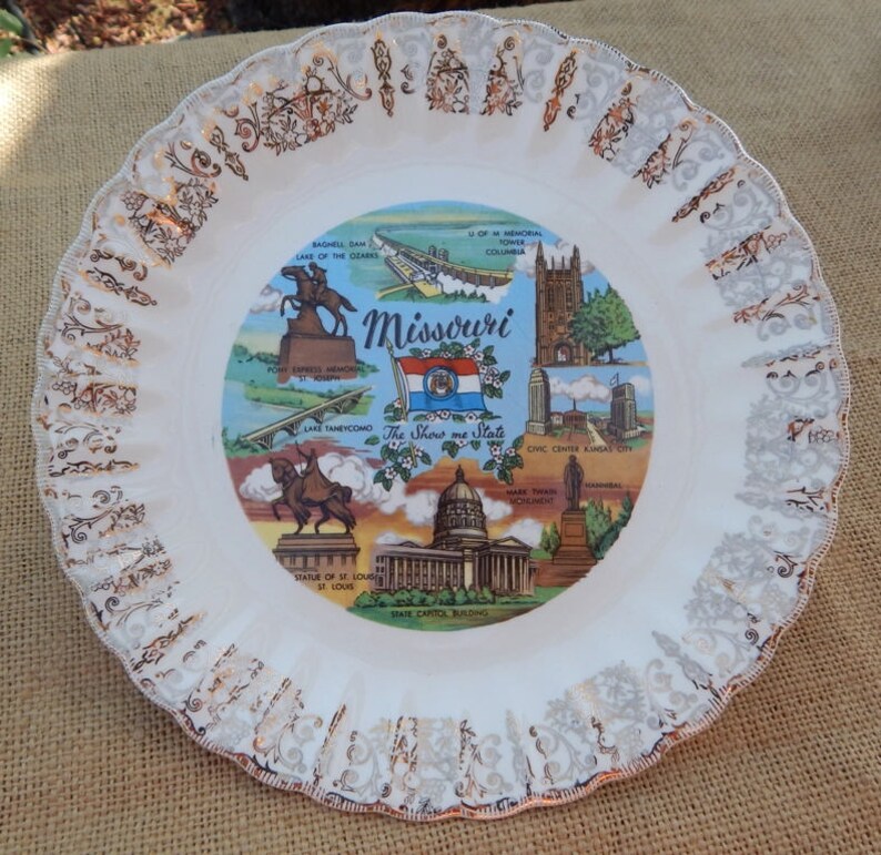 Missouri State Souvenir Plate / Mid Century Collectors Plate / Etsy France