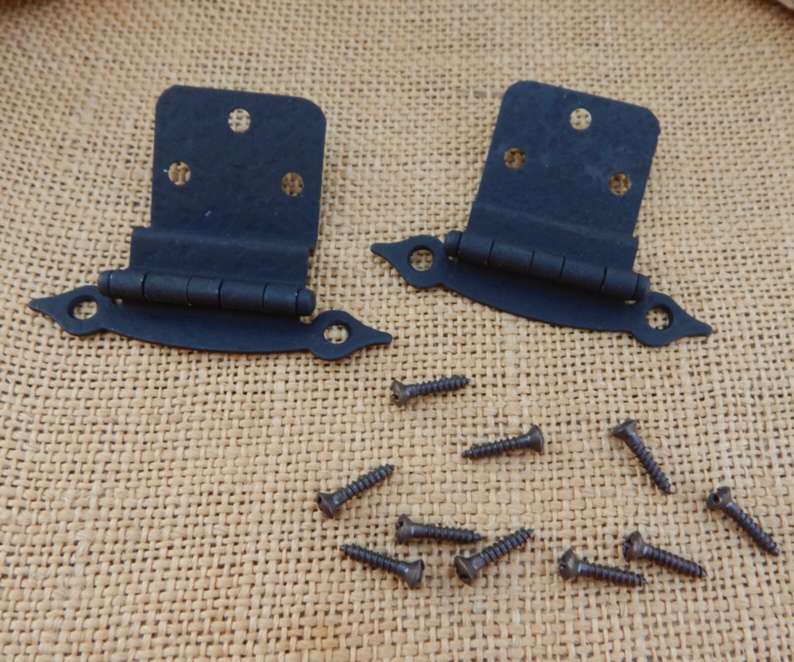 2 Hammered Colonial Style Door Hinges / Black Matte Etsy