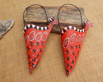2 Tin Bandana Wall Pockets  /  Handcrafted Folded Bandana Tin Wall Pockets  /  Handmade Tin Bandana Wall Pockets  /  Bandana Country Decor