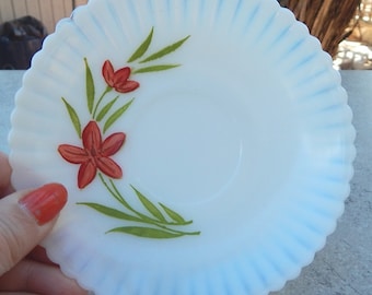 MacBeth Evans Petalware Florette Saucer  /  Translucent Depression Glass  /  Depression Glass  /  Saucer 1930s -1940s  /  Vintage MacBeth