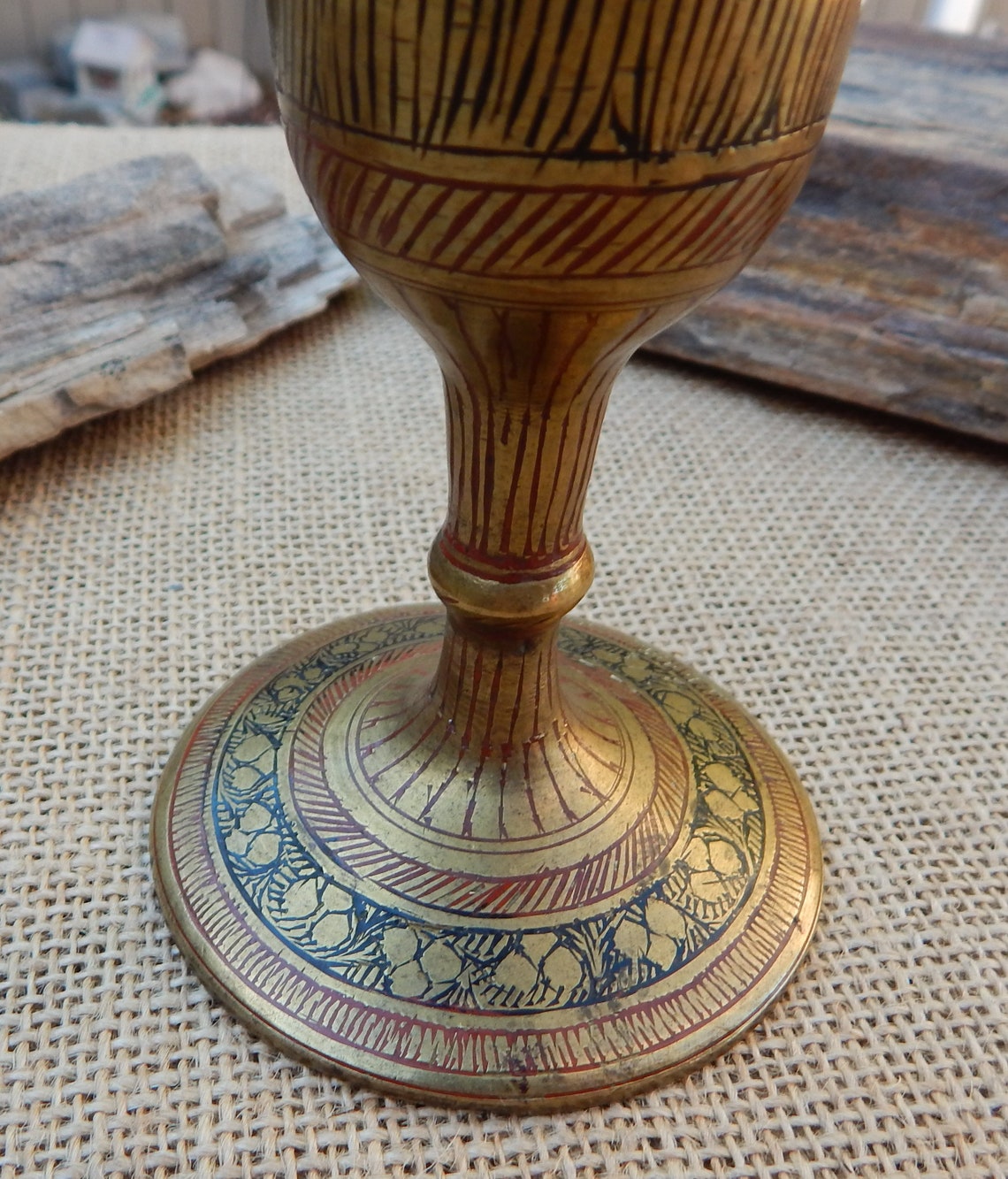 Large Brass Fully Etched Peacock & Floral Vase / Made in India Etsy