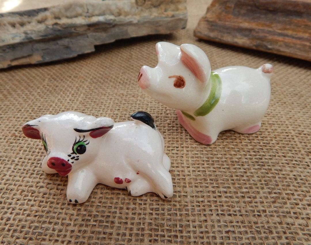 2 Small Ceramic Pigs / Ceramic Pigs / 2 Small Ceramic Pigs / Etsy