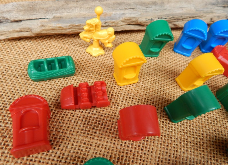 51 Monopoly Jr. Game Pieces Bold Colors for Crafting Found Etsy