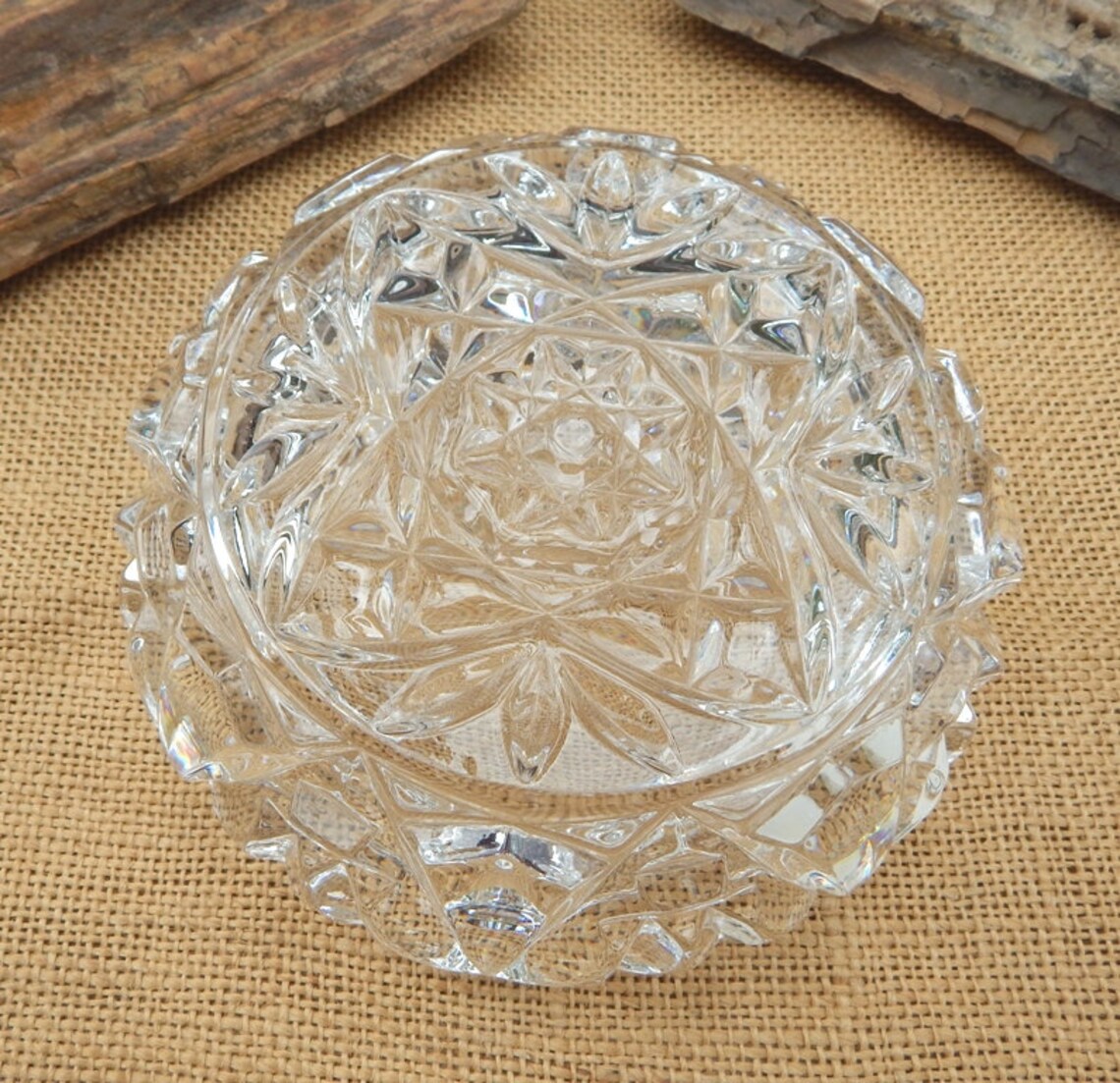 Lead Crystal Ashtray / Czech Republic 24 Lead Crystal Etsy