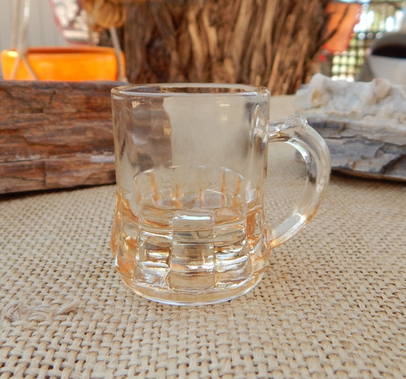 Orange Federal Glass Mug Shot Glass / Mug Shot Glass / Light Etsy